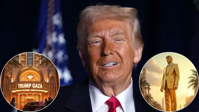 Composite picture of Trump Gaza and King Donald Trump.